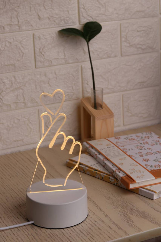 إضاءة مكتب ثلاثية الأبعاد قلب